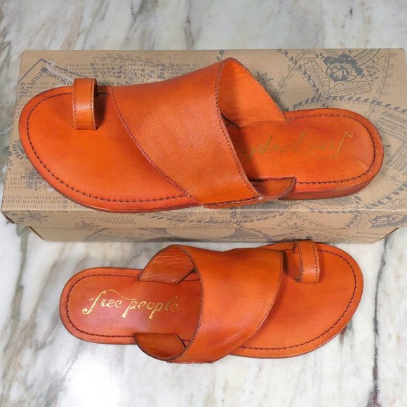 Free People Sant Antoni Slide Toe Ring Sandal Coral 38 (US Women's 8) NiB - Picture 10 of 13